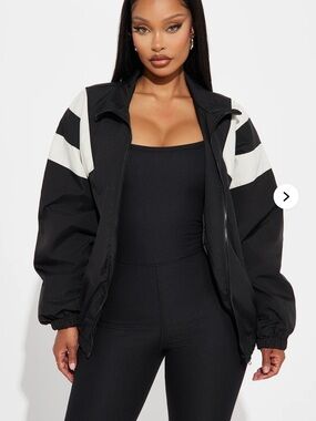 Black & White Colorblock Track Jacket - Women NWT- size S